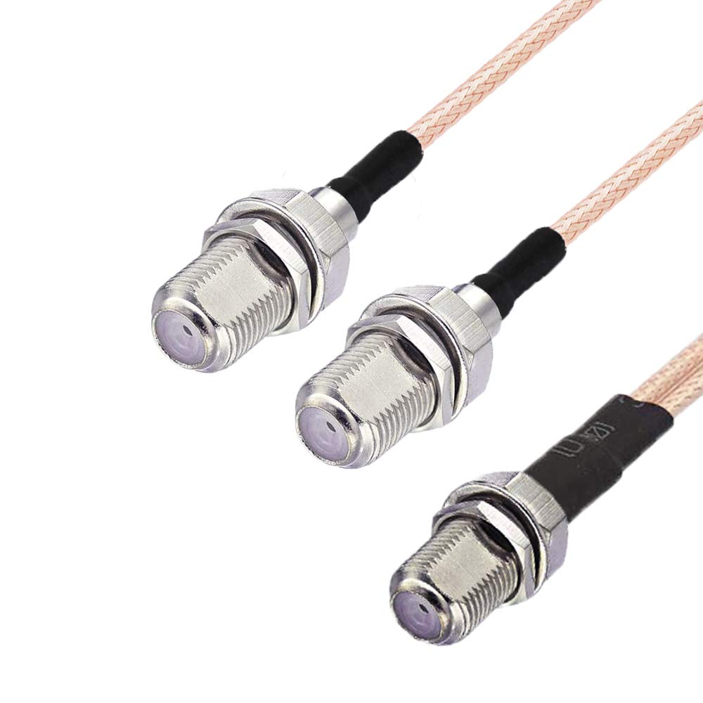 Matchmaster 2-Way TV Antenna Splitter – F Type Coaxial With 3x RG6 Cables Included
