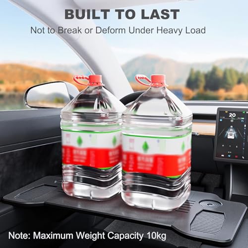 Ronsoile Foldable Car Tray & Car Desk for Laptop, Car Table for Tesla Model Y Model 3, Food Trays Desk for Passenger, Steering Wheel Eating Table, Car Back Seat Tray Table for Travel Work Camping - Image 7