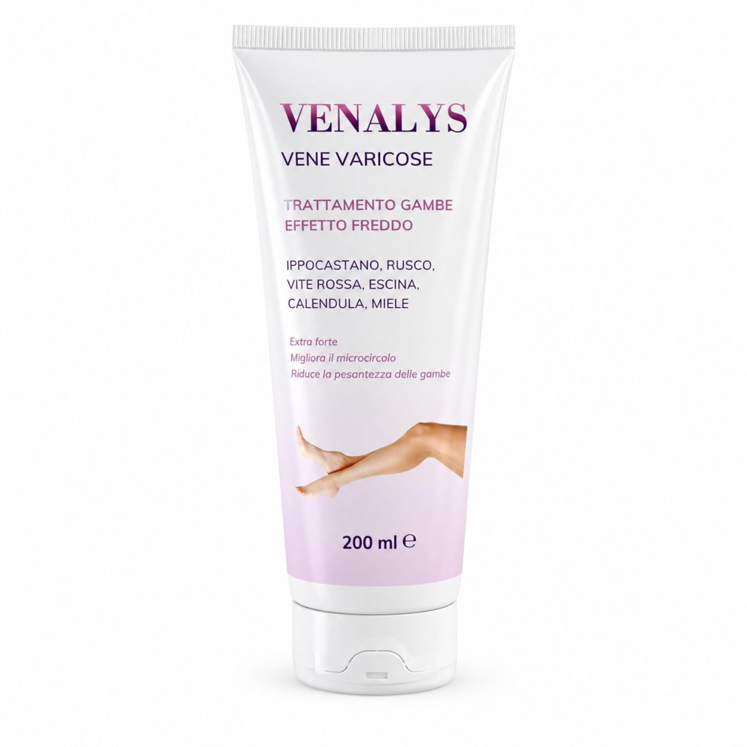 VENALYS 200 ml Crema vene varicose e capillari ,migliora la circolazione gambe - sollievo immediato .Con centella asiatica Ideale per eliminare il senso di Pesantezza delle gambe, Made in Italy
