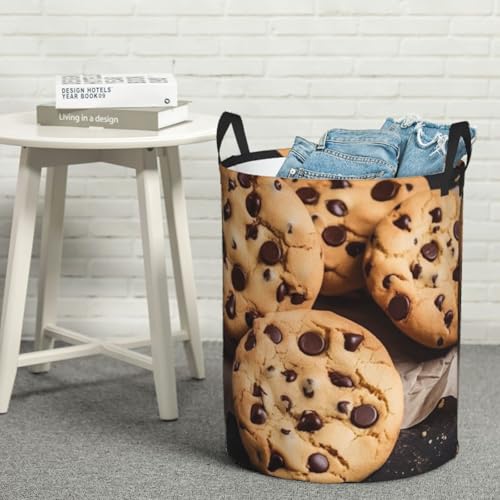 Grand panier à linge chocolat au design pliable et durable