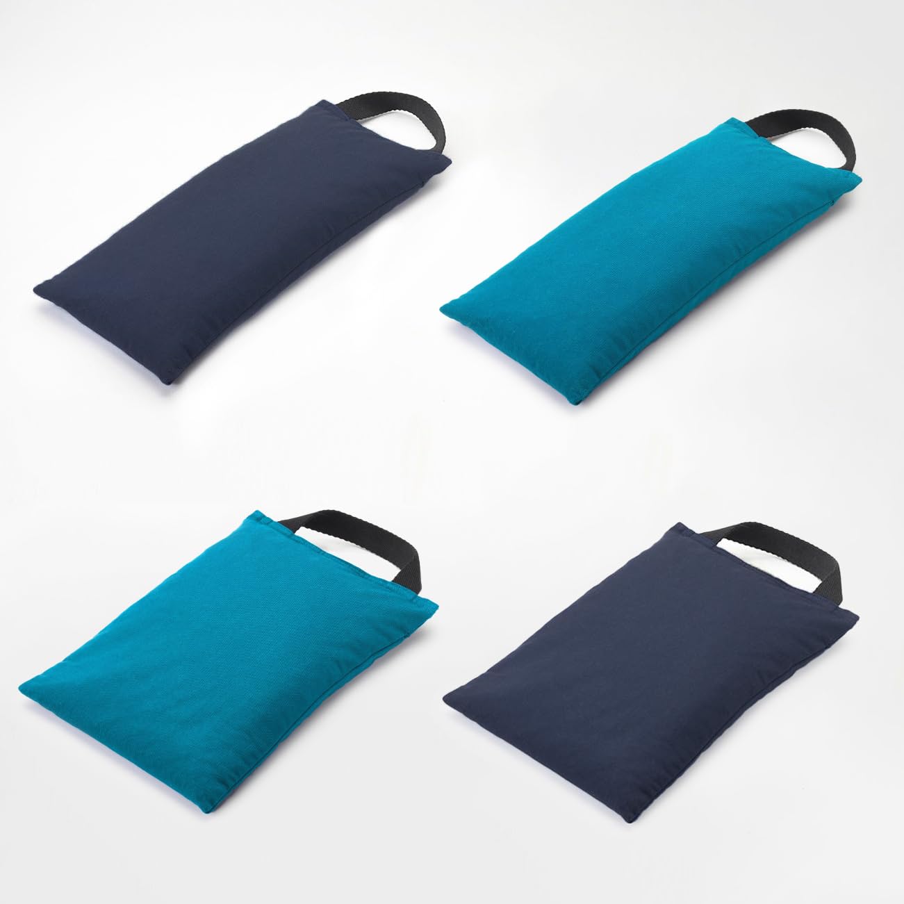 Yogamatters Organic Cotton Sandbag - Filled (Pre-filled) | Gym Exercise Therapy Weights (Navy Blue, Standard)