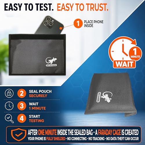 Image of Faraday Bag with Zipper Anti-Tracking GPS RFID Car Key Signal Blocker Wallet Shielding Pouch Protective Case for Cell Phone Car Key FOB, Data Privacy, Electronic Device Security (GRAY - NYLON)