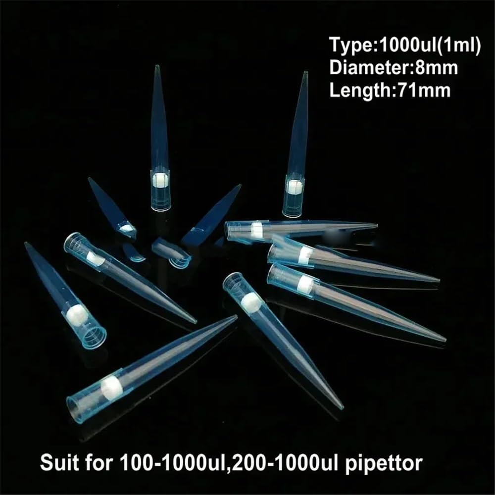 Cristalería de Laboratorio Pipeta de plástico de 10 ml con elemento filtrante de PP (10 ul, 100 ul, 200 ul, 300 ul, 1000 ul)(300ul 1000pcs)