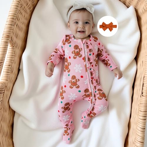 Image of Kuriozud Newborn Infant Unisex Baby Boy Girl Button Solid Romper Bodysuit One Piece Jumpsuit Outfits Clothes | Newborn Baby Girl Sleeper for Daily, Brithday, Halloween, Christmas, New Years, Valentines, St. Patrick's Day, Easter 0-9M