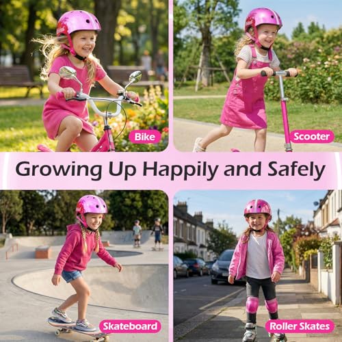 Image of Odoland Kids Bike Helmet for Boy Girl Age 3-8 for Cycling, Scooter, Skating