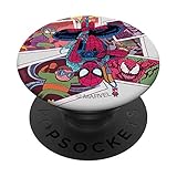 Marvel Spider-Man and Super Villain Polaroids PopSockets PopGrip: Ausziehbarer Sockel und Griff für Handys/Tablets mit Tauschbarem Top