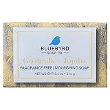 BLUEBYRD Soap Co. Nourishing Goat Milk & Jojoba Soap Bar, 100% Cold Press Large Soap Bars for Men an