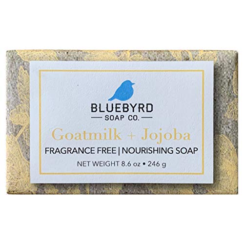 Bluebyrd Soap Co. Nourishing Goat Milk & Jojoba Soap Bar, 100% Cold Press Large Soap Bars For Men And Women, An Unscented Soap Bar For Sensitive Skin, Made With Jojoba Oil, Shea Butter, Virgin Olive Oil, Cruelty-Free, Paraben-Free, Silicone-Free, Usa Made, 8.6Oz.(Goatmilk Jojoba) #TOP21