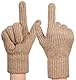 QICEDER Winterhandschuhe Touchscreen Handschuhe Strick Fingerhandschuhe Sport Warm und Winddicht Winterhandschuhe für Skifahren Radfahren Geeinget für Damen und Herren (Khaki)