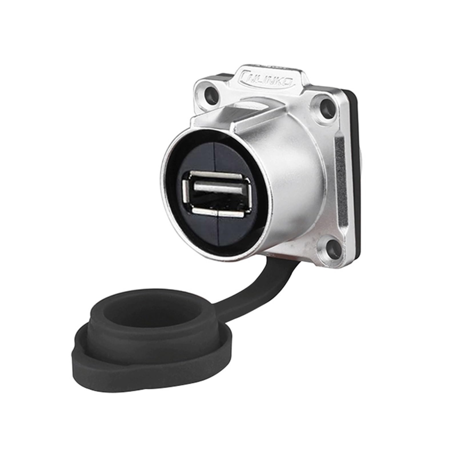 1 Conector USB M24 Resistente al Agua IP67, Conectores Hembra LP24 USB 2.0 y USB 3.0, Conector de Carga rápida for automoción, Uso marítimo y Exteriores.(Socket F(2.0))