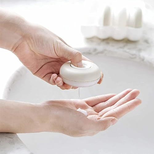 Miniatura 4 de Travel Pod -s - Botellas de viaje plegables, cápsulas de viaje redondas, artículos de tocador con estuche, juego de botellas dispensadoras de loción