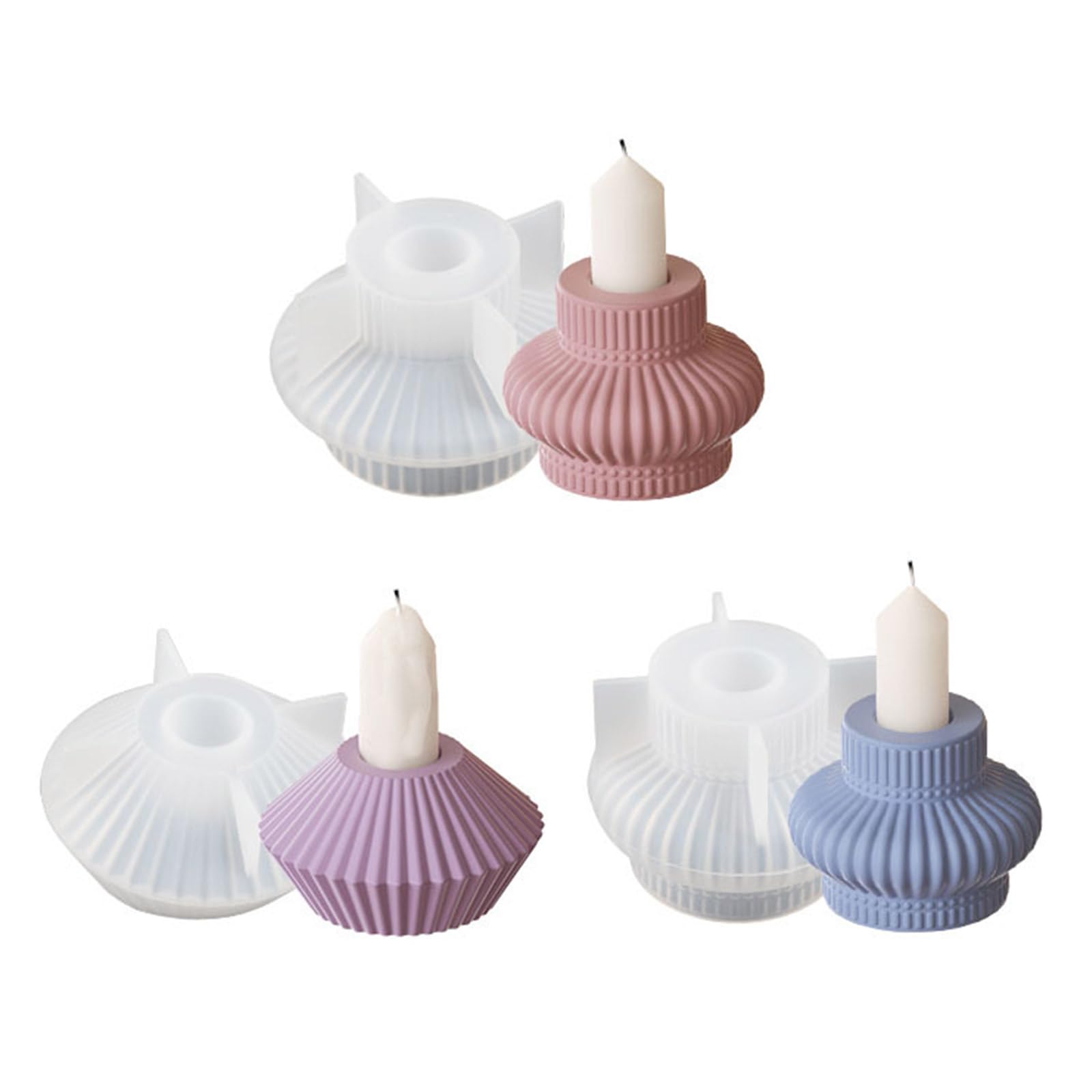 NEWFT Silicone Candlestick Beautiful Candle Cup Candle Stand Resin Crafting Silicone Ornament