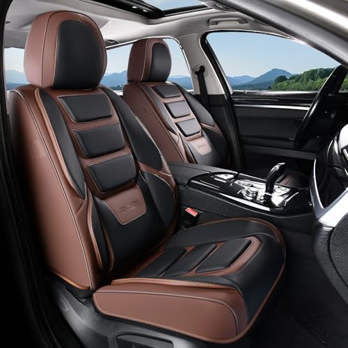 Image of Coverado Car Seat Covers, Front Covers for Cars, Car Seat Cover Front Seats, Car Seat Protector Waterproof, Leather Car Seat Cushion, Universal Interior Covers Seat Protectors for Most Cars