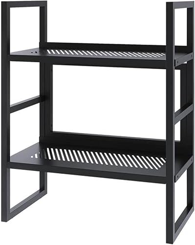 Estantería de escritorio de hierro forjado de 2 niveles, estante de escritorio de estilo nórdico, estantería pequeña de doble piso en la sala de