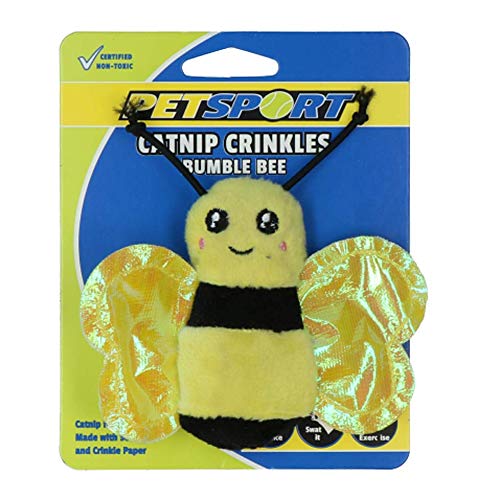 PetSport Catnip Crinkles, Bumble Bee, Medium Sized Cats