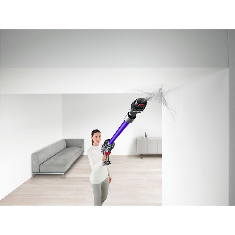 Dyson V11 Advanced™ Aspirapolvere senza filo–200 AW, 60 minuti di autonomia, Spazzola Motorbar anti groviglio, 3 modalità, schermo LCD, spazzola multifunzione, stazione di ricarica a muro,Nichel/Viola