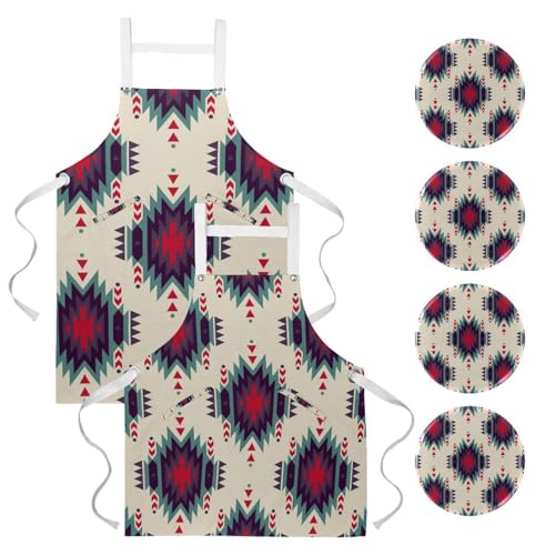 Tablier de serveuse vintage bohème pour le nettoyage et la pâtisserie