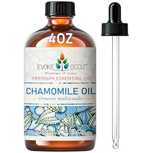 EVOKE OCCU Chamomile Essential Oil 118ml, Pure Chamomile Oil for Skin Hair Diffuser Candle Soap Making- 4 FL Oz