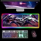 The Testament of Sister New Devil Grand Tapis De Souris RGB LED Tapis De Souris Tapis De Bureau Base en Caoutchouc Tapis D'ordinateur pour Travail Jeu Bureau Maison 30X60Cm/S