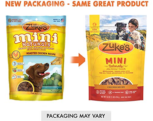 (2 Pack) Zuke Mini Naturals Dog Treats Chicken Flavor 16 Oz (1 Lb) With 10Ct Pet Wipes #TOP4