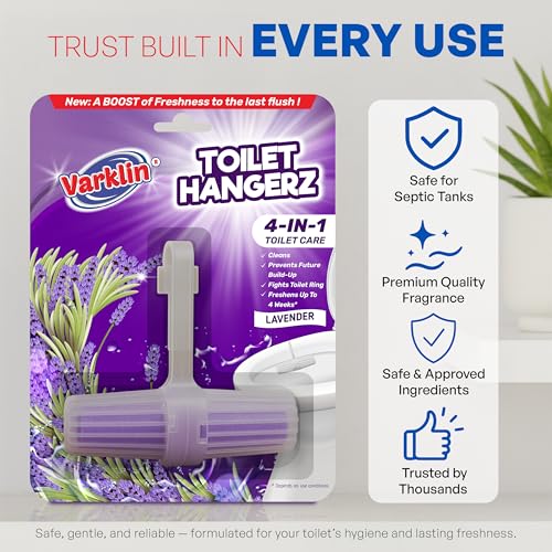Image of 35g Toilet Rim Hangerz - Lavender | Automatic Bowl Cleaner | Soothing Lavender Freshness for Your Washroom | Easy-to-Use Toilet Bowl Cleaner | Hygienic & Sparkling Toilets Up to 4 Weeks