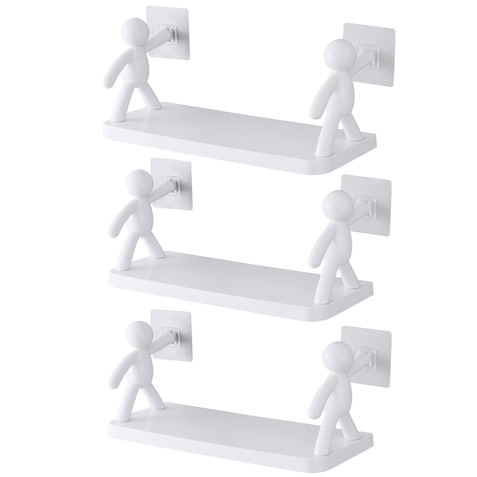 N-POLO Wall Hanging Bathroom Storage Human Hook Rack Floating Wall Ledge Shelf Simple Wall Mounted Bookshelf Home Office Shelves Wall Hanging Bathroom Shelf. (Pack of 3) (Plastic,White) (B0BV2ZMXDS) Amazon Price History, Amazon Price Tracker