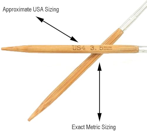 Miniatura 4 de Artsiga Crafts Natures - Aguja circular de bambú para tejer, tamaño 0.089 inEE.UU. 1 longitud de punta a punta, cable de metal de 16 pulgadas con 10