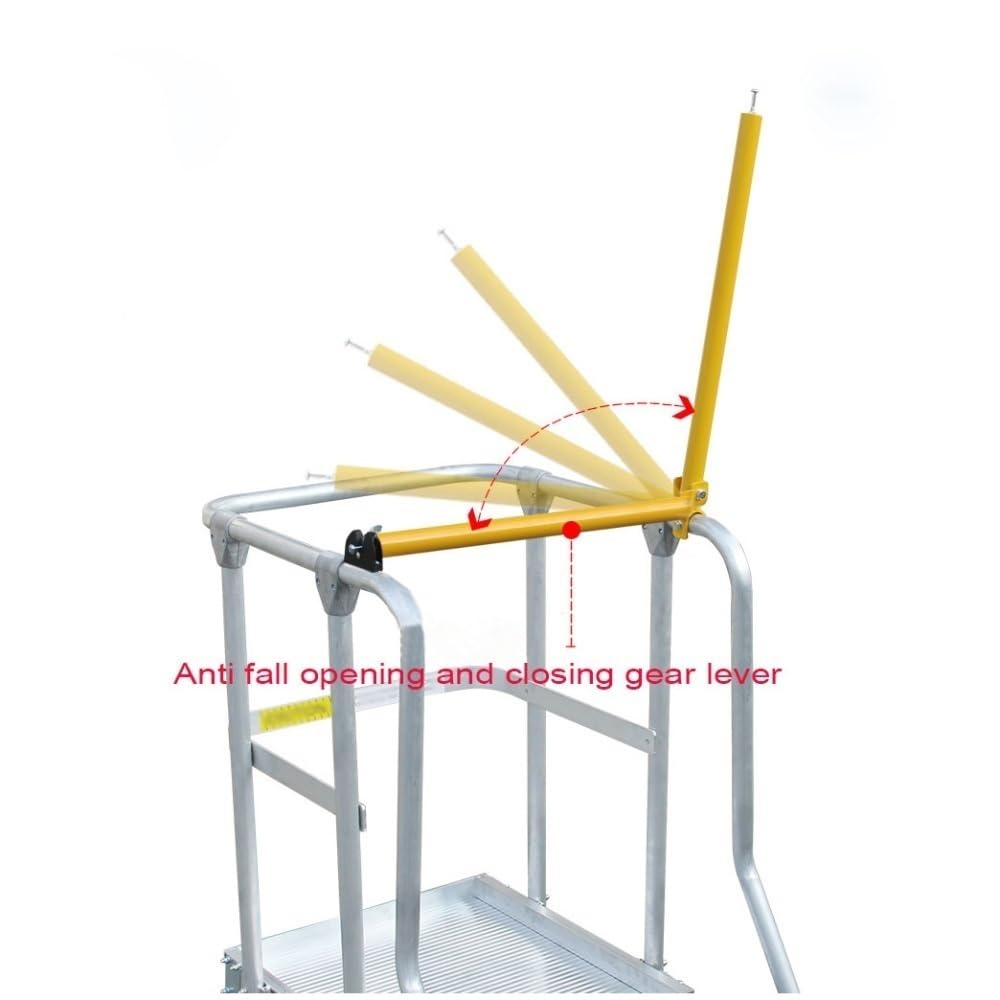 Elevación de andamios Escalera de ingeniería aleación aluminio, mantenimiento almacén, camión clasificación móvil, escalera plataforma trepadora 1,2 metros