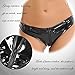 Linjinx Women's Patent Letaher Metallic Low Rise G-String Thong Zipper Micro Panties Lingerie Black Small