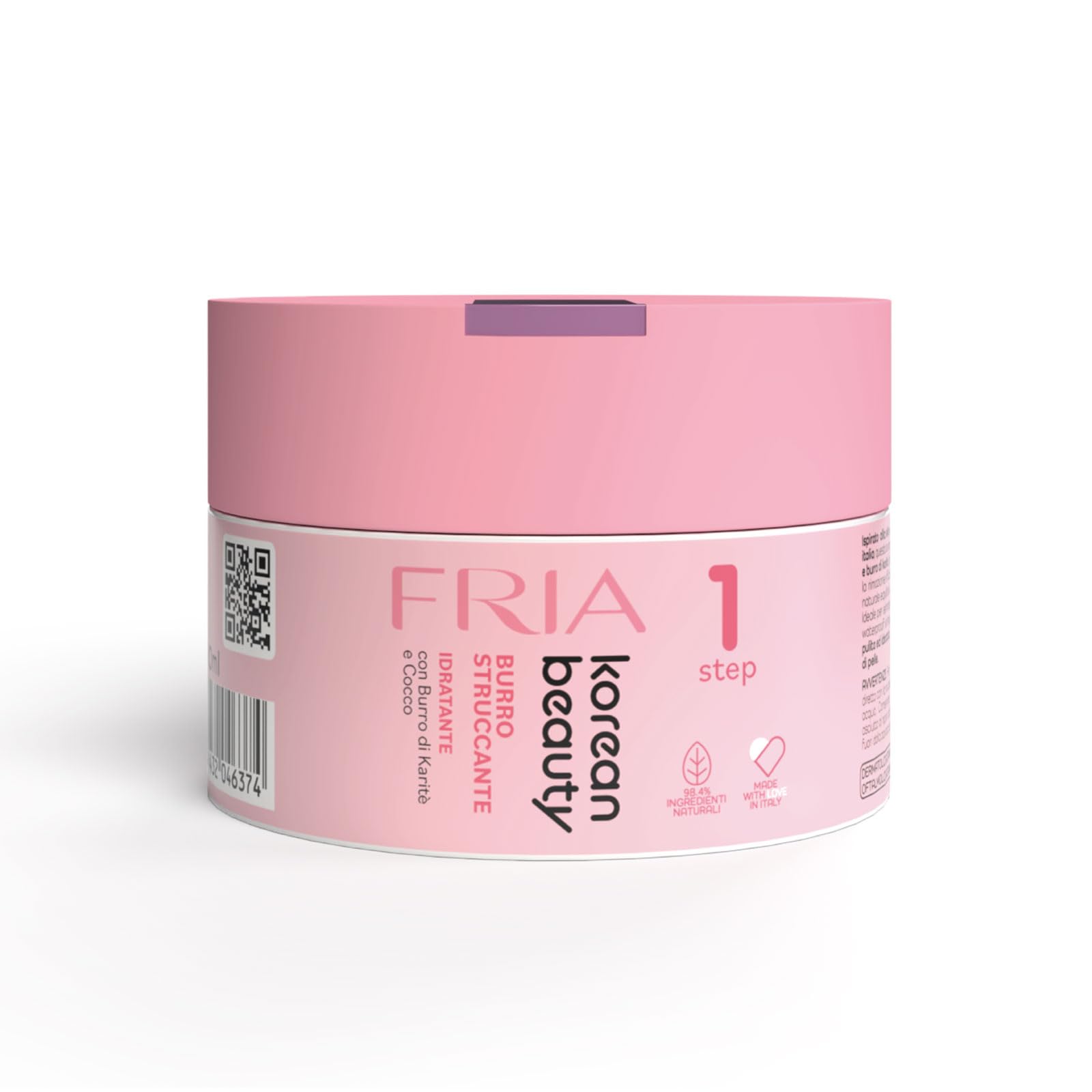 Fria Korean Beauty Burro Struccante, Rimuove il Trucco Waterproof, Testato su Occhi e Pelli Sensibili, Delicato su Occhi e Ciglia, Confezione da 80ml