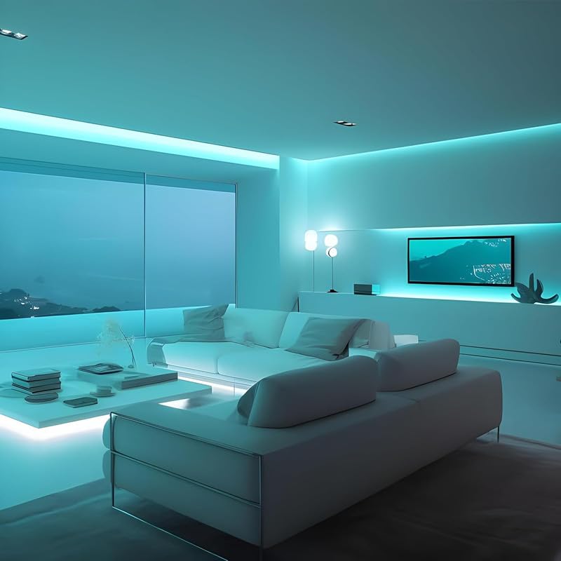 Image of 16.4 Feet LED Neon Strip Light | 12V Adapter, Waterproof IP65, Silicone Flexible Rope Light for Home Wall Decor & Gaming Room| Led Strip Lights | Neon Lights 5 Meter | (ICE Blue)