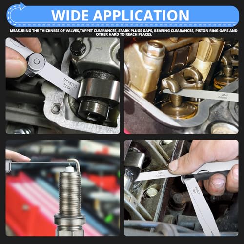 CAMWAY Calibrador de 32 lâminas de válvula cônica calibres de folga métrico/polegadas ferramenta de
