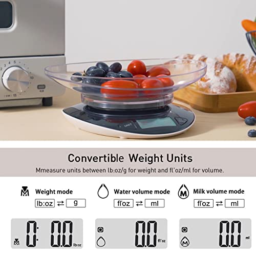 Nutri Fit Digital Kitchen Food Scale Weight In Grams And Ounces For Cooking And Baking With 0.8L Removable Bowl High Precison For Coffee Vegetable Meat Cake, Black #TOP2