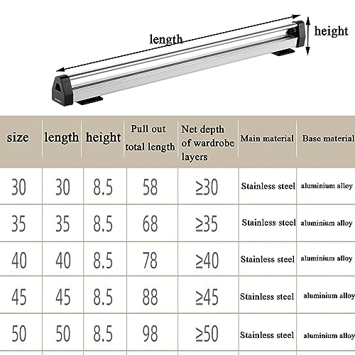 Tringle à vêtements rétractable réglable extensible robuste pour garde-robe - 3