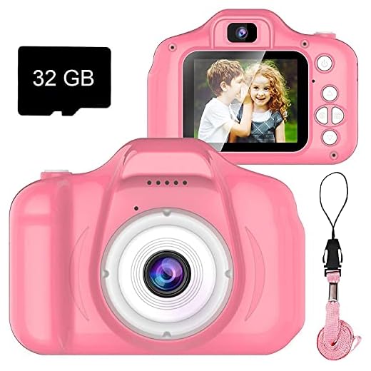 Dylanto Upgrade Kids Selfie Camera, Christmas Birthday Gifts for Girls Age 3-9, HD Digital Video Cameras for Toddler, Portable Toy for 3 4 5 6 7 8 Year Old Girl with 32GB SD Card (Pink)