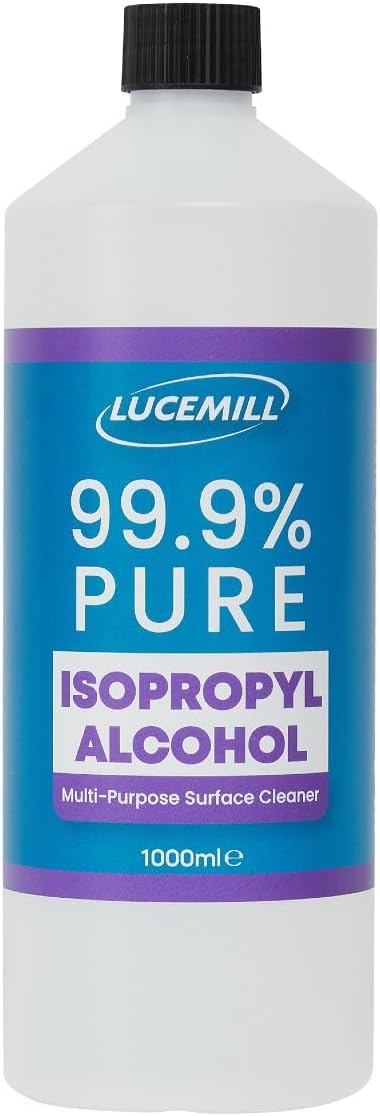 Lucemill 99.9% Isopropyl alcohol | 1 litre | Super Strength IPA First Aid Antiseptic | 99.9% Isopropyl Alcohol | Clear Liquid