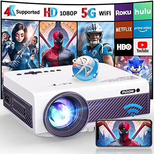 FUDONI 1080P WiFi/Bluetooth Outdoor Projector 15000L 4K Read