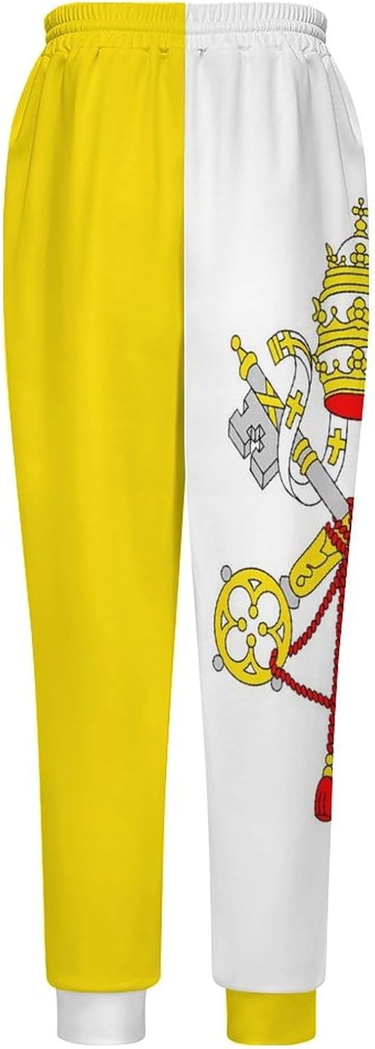Flag of Vatican City Men Pants Lightweight Sweatpants Joggers Pant 4XL