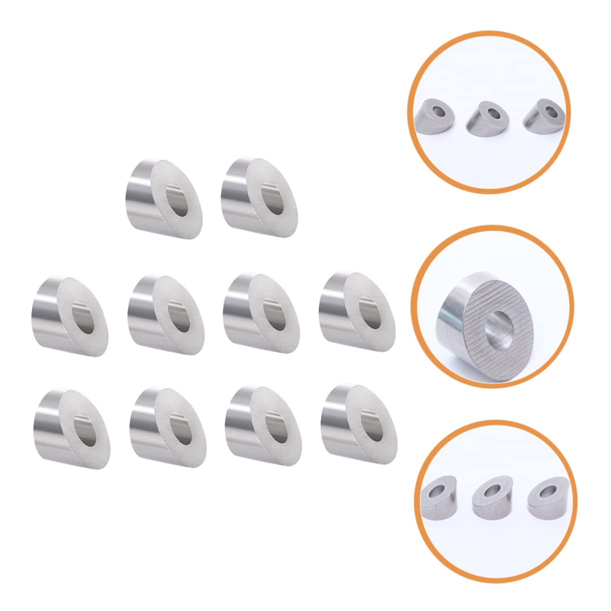 KICHOUSE 10pcs Angle Beveled Washer for Cable Railing High Hardness Stainless Steel for Stair and Deck Applications for DIY Projects