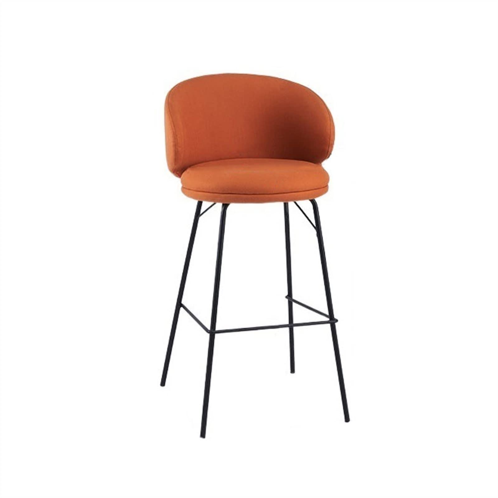 Tabouret de bar 75 cm en fer forgé nordique et assise simili cuir confort