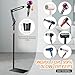 Hair Dryer Stand, 1.68M Height Adjustable, Hands Free Blow Dryer Holder with Heavy Base, 360 Degree Rotating, Work with 99% Dryers, Gift for Mom, Elder, Frozen Shoulder - Black