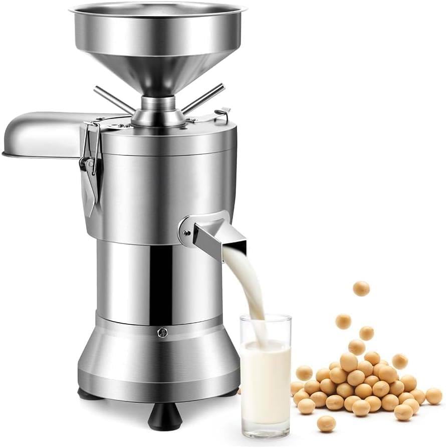 WOTZOV Máquina para producir Leche de Soja, Leche de Frutos Secos, Leche Vegetal con separación de escoria, 1100 W, Acero Inoxidable, 25 kg/h, para almendras, Soja, Avena y Coco