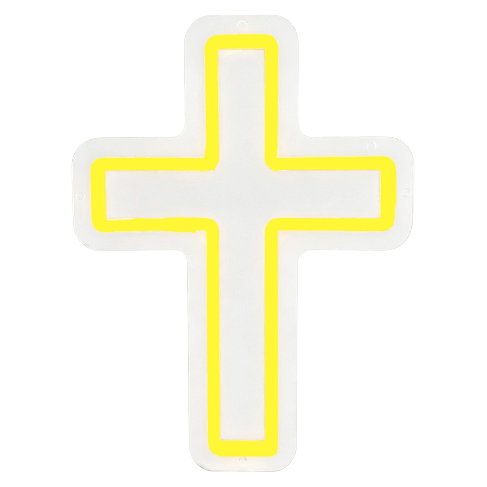 Neon Cross for Wall,Light Up Wall Sign - Religious LED Neon Lamp - for Homeowners Apartment Living Room Bedroom Office Entryway Bar Coffee Shop Holiday Meditation Wedding (Yellow)