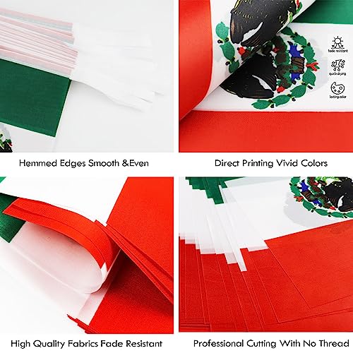 Image of Mexico String Flag Pennant Banner - 38 Flags, 42 Feet Small Mini Mexican Flags Bunting Banner for Country Decoration, School, Party, Sports Events