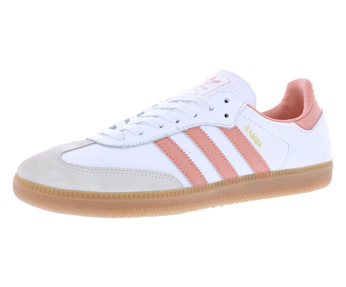adidas Samba OG Womens Sneakers, Cloud White/Wonder Clay/Crystal White, Size 8