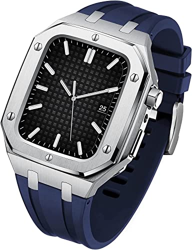 Bracelet Apple Watch 45mm en caoutchouc et boîtier acier inoxydable robuste