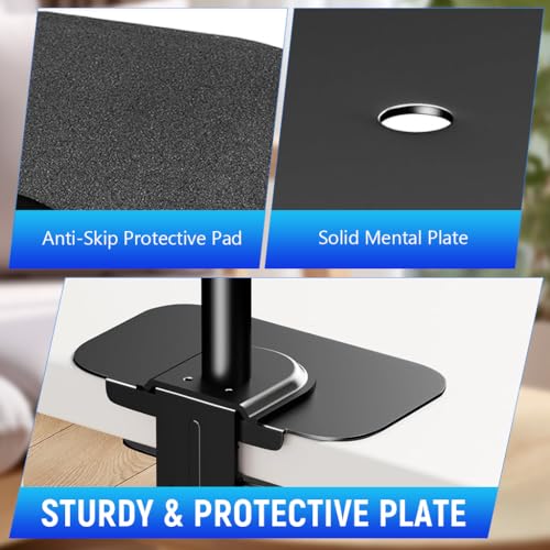 Image of ZORBES Monitor Stand Stability Base Plate, Anti-Tip Counterweight Plate for VESA Mounts, 190x153x4mm Metal Support Base with 11mm Center Hole, Anti-Slip Reinforcement for Heavy Monitor Stands