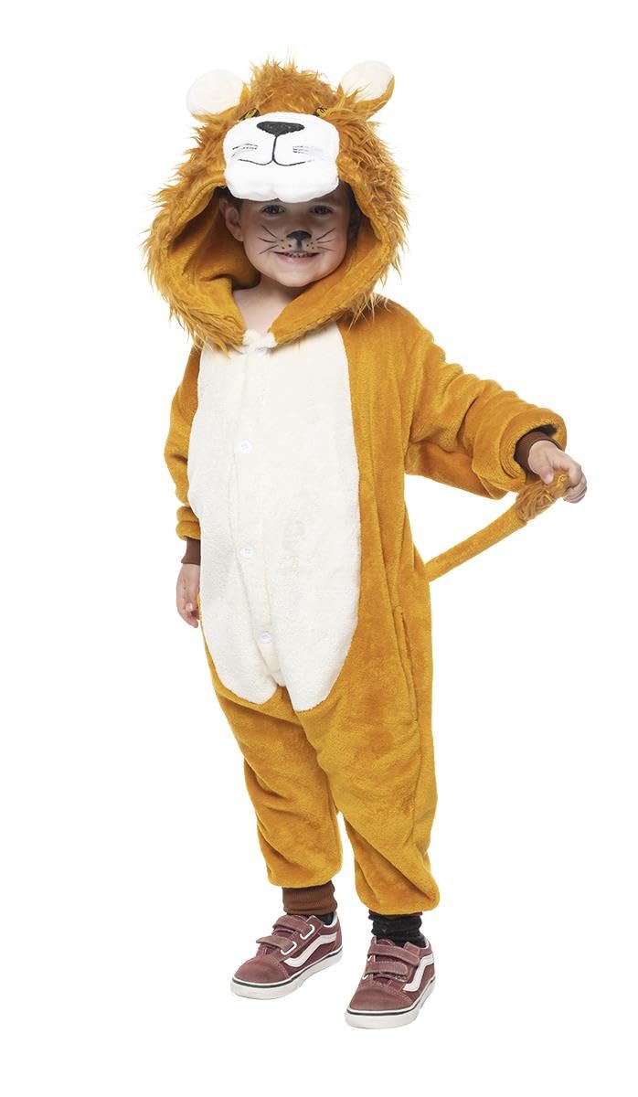 Rubies Lion Costume for Boys and Girls, Official Hooded Jumpsuit for Carnival, Halloween, Birthdays and Parties