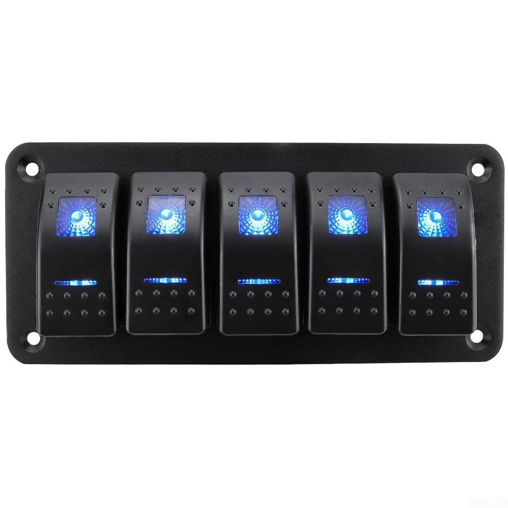 Panel Interruptor Balancero LED Azul 3 Vías 12V-24V(Eight People)