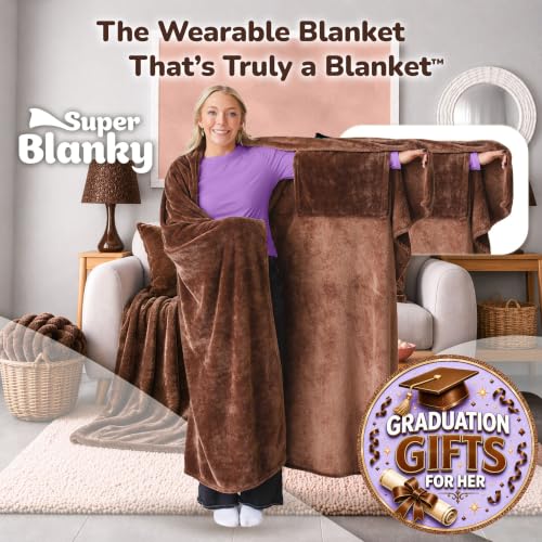 Image of Super Blanky Wearable Blankets for Women & Men, Graduation Day Gift for Her, Cozy Gifts for Women, Wife Birthday Gifts Ideas